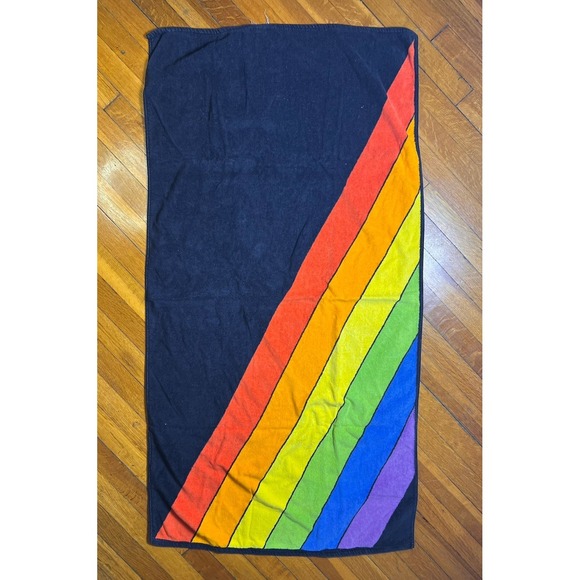 TerriMondo Other - Vintage 80s TerriMondo Retro Rainbow Beach Towel 52x26 100% Cotton Israel